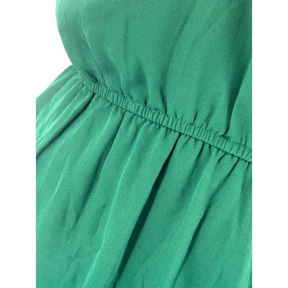 Hawthorn 41 Green Crochet-Detail Sleeveless Dress Sz M EUC Elastic Waist Spring - Picture 5 of 11
